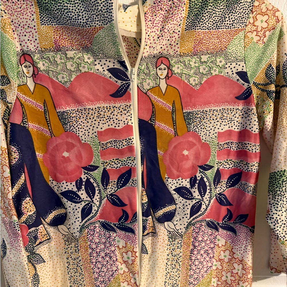 Source Unknown Floral Patchwork Maxi Dress In Cre… - image 3